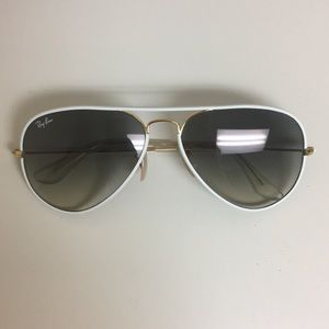 Authentic Ray-Ban Aviators (white and gold)